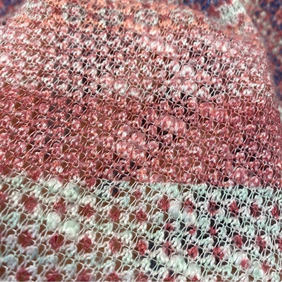 Mudd Multicolor Chevron Knit Open Front Cardigan Sz L - Picture 4 of 7